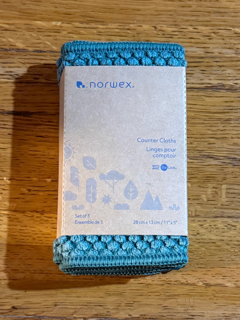 Norwex Counter Cloths in Forest Set of 3 NWT